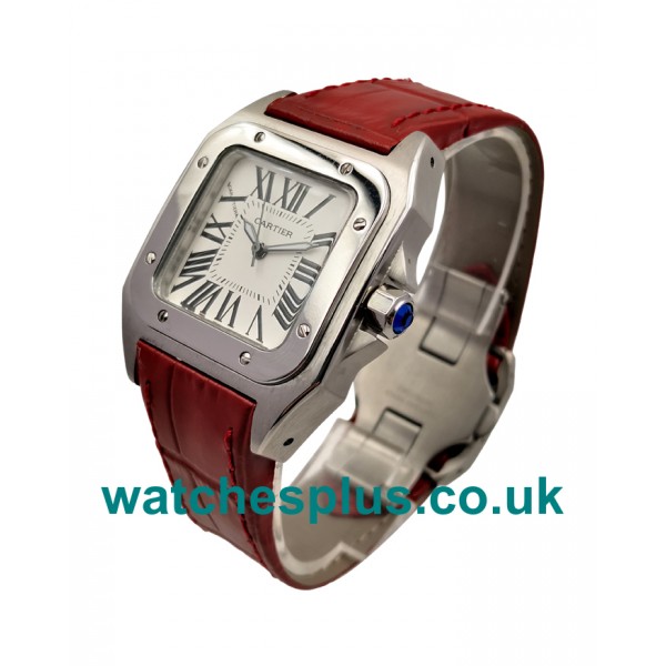 UK Perfect 1:1 Cartier Santos 100 W20126X8 Fake Watches With White Dials