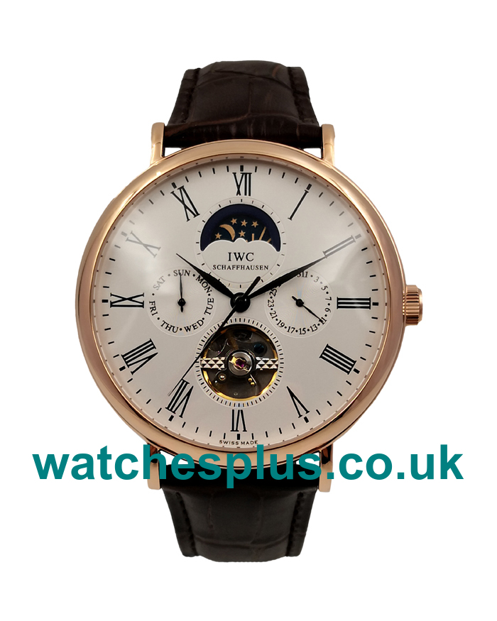 Best Quality Replica IWC Portofino With White Dials And Rose Gold Cases For Sale