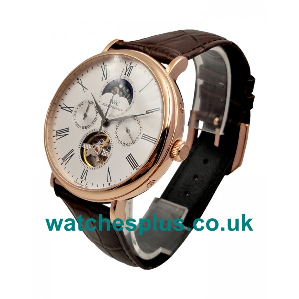 Best Quality Replica IWC Portofino With White Dials And Rose Gold Cases For Sale