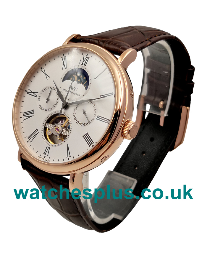 Best Quality Replica IWC Portofino With White Dials And Rose Gold Cases For Sale