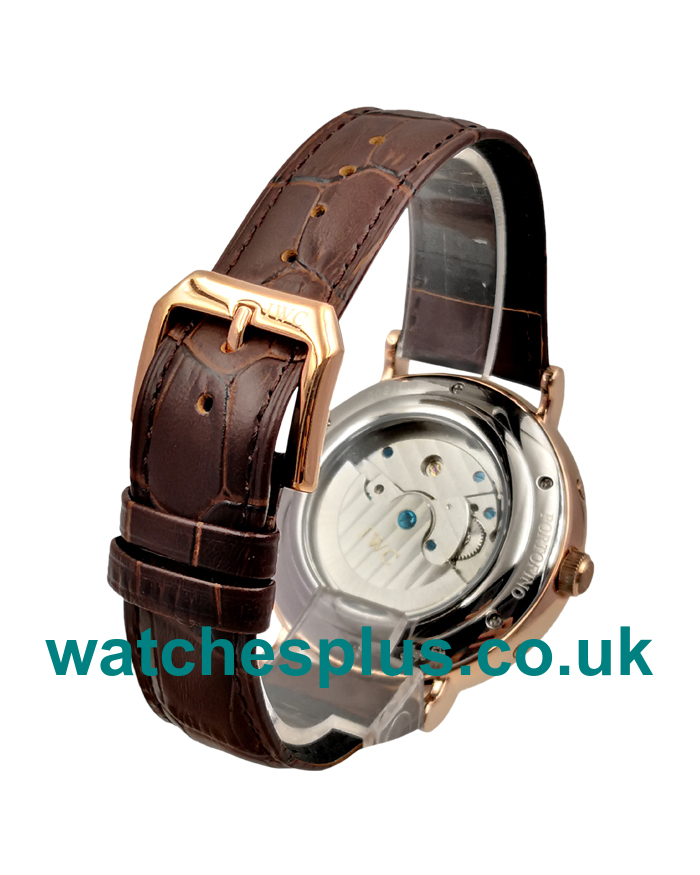 Best Quality Replica IWC Portofino With White Dials And Rose Gold Cases For Sale