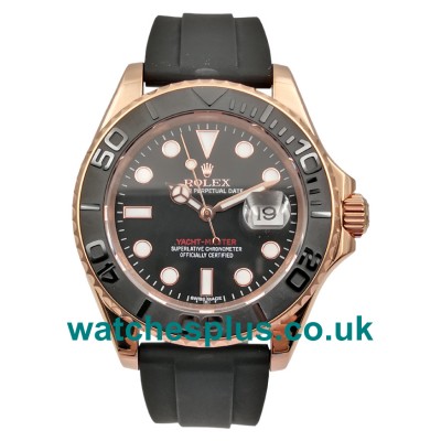 UK Best 1:1 Rolex Yacht-Master 116655 Replica Watches With Black Dials For Men