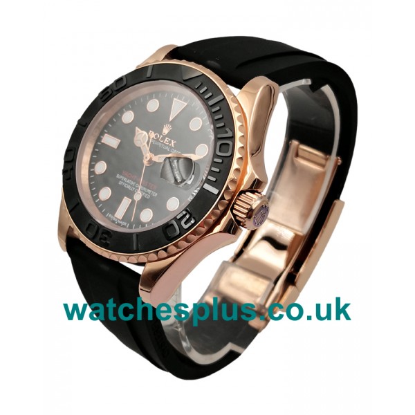 UK Best 1:1 Rolex Yacht-Master 116655 Replica Watches With Black Dials For Men