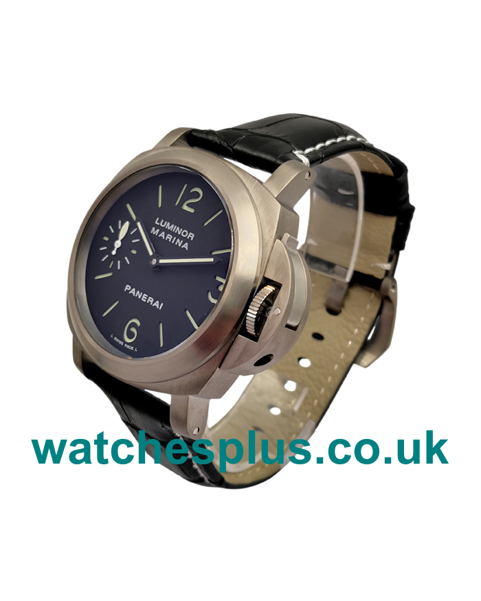 UK Best 43 MM Fake Panerai Luminor Marina PAM00177 With Black Dial Titanium Case