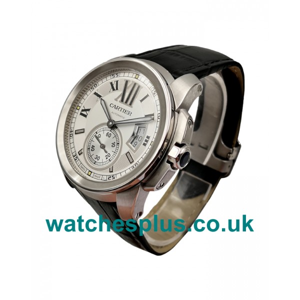 UK Best Cartier Calibre De Cartier W7100037 Replica Watches With White Dials For Men