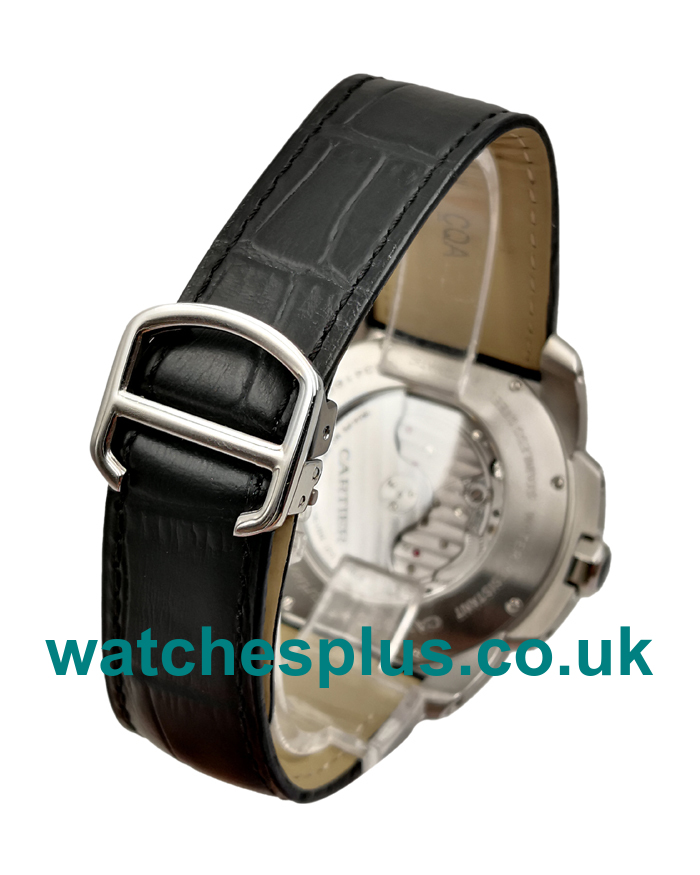 UK Best Cartier Calibre De Cartier W7100037 Replica Watches With White Dials For Men