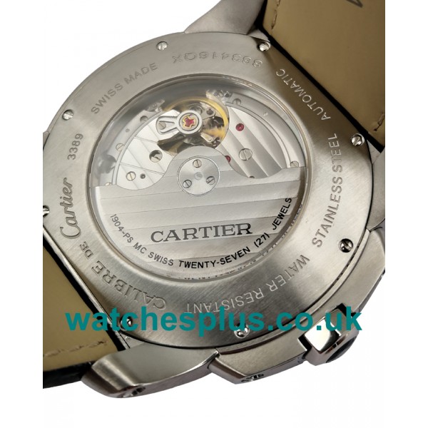 UK Best Cartier Calibre De Cartier W7100037 Replica Watches With White Dials For Men