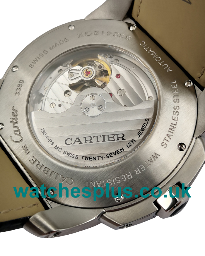 UK Best Cartier Calibre De Cartier W7100037 Replica Watches With White Dials For Men