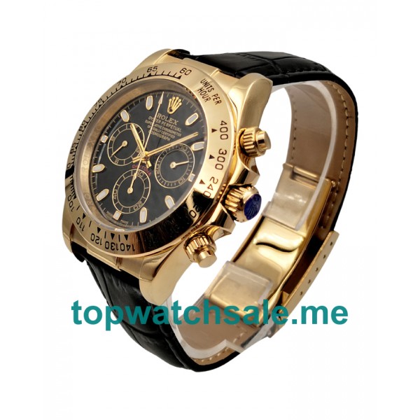 Best 1:1 Rolex Daytona 116518 Replica Watches With Black Dials For Men