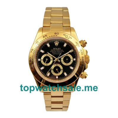 Best 1:1 40 MM Replica Rolex Daytona 116508 With Black Dials And Gold Cases