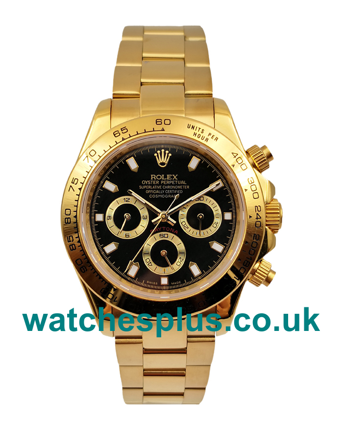 Best 1:1 40 MM Replica Rolex Daytona 116508 With Black Dials And Gold Cases