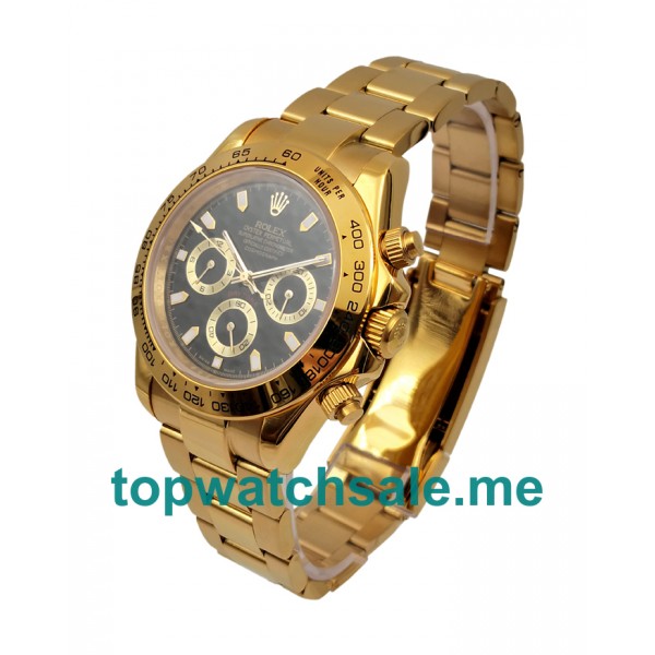 Best 1:1 40 MM Replica Rolex Daytona 116508 With Black Dials And Gold Cases