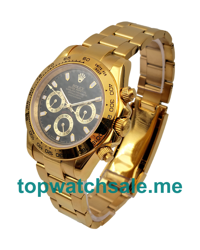 Best 1:1 40 MM Replica Rolex Daytona 116508 With Black Dials And Gold Cases