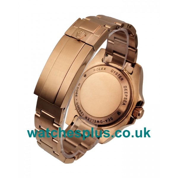 UK Luxury 1:1 Rolex Sea-Dweller Deepsea 126660 Replica Watches With Black Dials And Rose Gold Cases For Sale