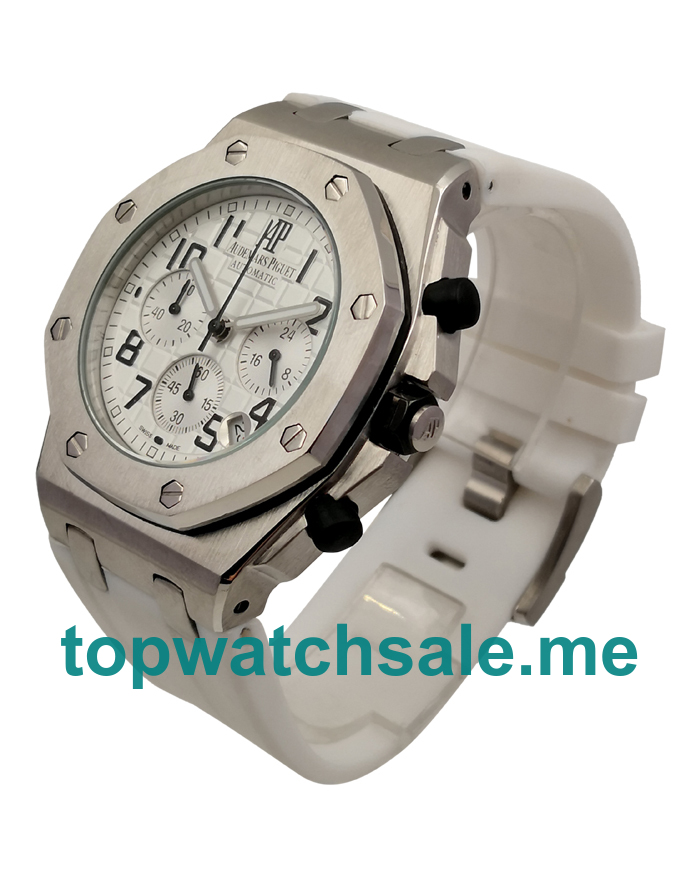 UK Perfect 42 MM Silver Dial Audemars Piguet Royal Oak Offshore 26283ST Replica With Steel Case