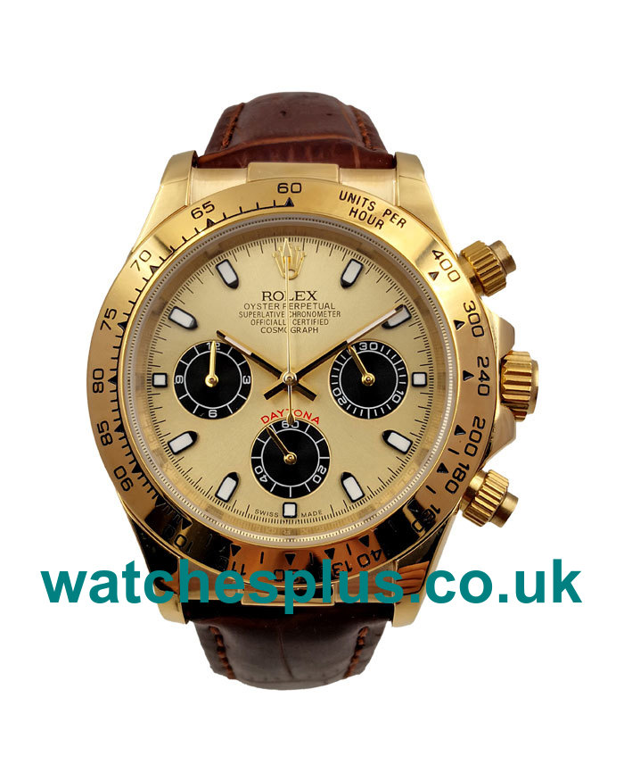 UK AAA Quality Rolex Daytona 116508 Fake Watches With Champagne Dials For Sale