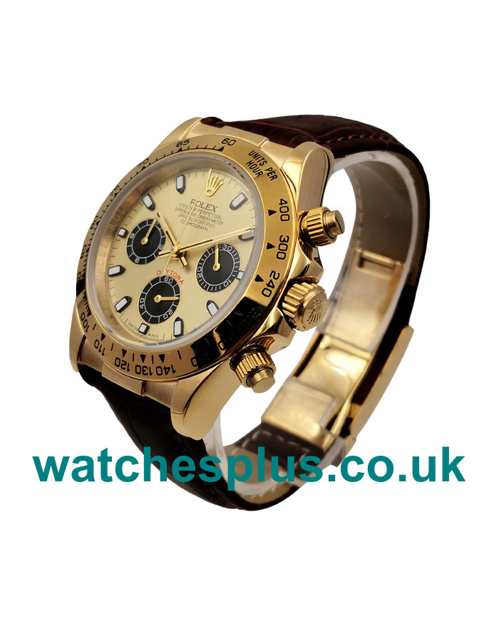 UK AAA Quality Rolex Daytona 116508 Fake Watches With Champagne Dials For Sale