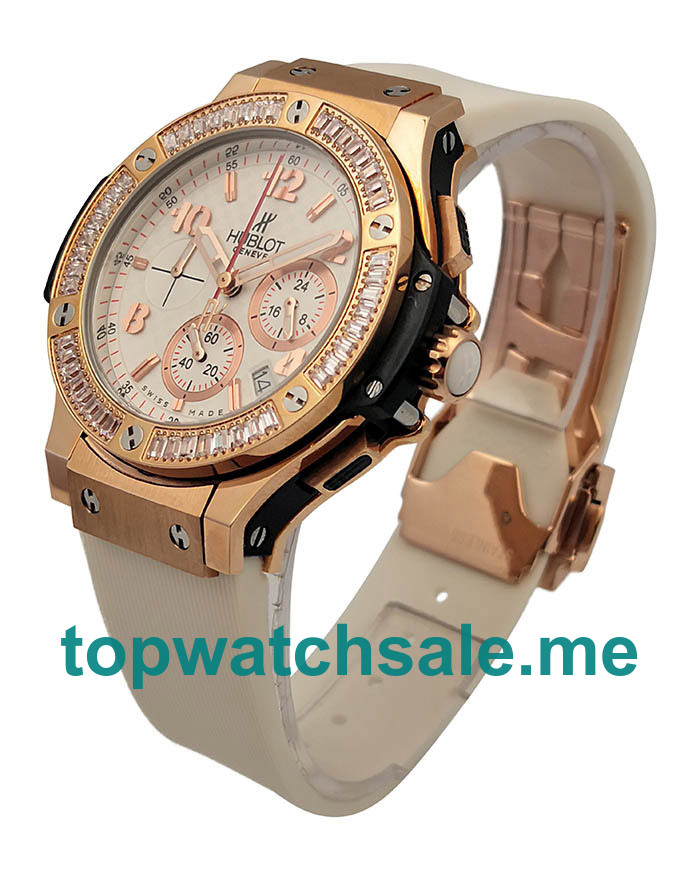 UK Luxury 1:1 Replica Hublot Big Bang 341.PE.230.RW.114 With White Dials And Rose Gold Plated Cases For Sale